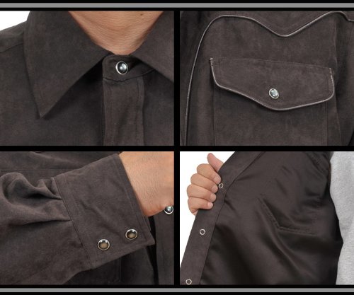 (ルイスシャブロン)LOUIS CHAVLON【大きいサイズ】メンズ  スウェード調 長袖 ウエスタン シャツ ■2L/3L/4L■(全2色)【※取り寄せの為、2営業日お時間頂く場合がございます。】