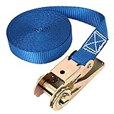 uxcell ラチェット式ベルト荷締機　ラチェットタイダウンストラップ　バンド　メタル　5M 　バインディング　旅行カーゴ　ブルー