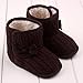 DZT1968® Baby Girl Soft Sole Anti Slip Prewalker Shoes Snow Boots Socks With Bowknot (9~12 Months, Coffee)