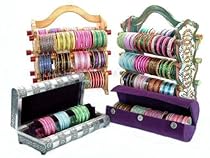 Hot Sale Beachcombers! Ethnic Indian Glass Bangle Bracelet Of The Month Club With Bangle Stand & Bonus