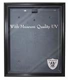 NFL Oakland Raiders Cabinet Style Jersey Display - Black with Museum Quality UV Upgrade