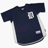 Detroit Tigers Authentic MLB Cool Base Batting Practice Jersey by Majestic Athletic (Navy)