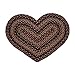 IHF Home Decor Braided Heart Shape Area Rug 20 Inch X 30 Inch New Blackberry Design Jute Fabric
