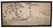 Asian D&eacute;cor & Gifts - 36" x 72" Gift of the Flower Chinese Brush Art Wall Screen Painting
