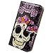 Bfun Packing Purple Flower Floral Skull Wallet Leather Cover Case For Samsung Galaxy S5