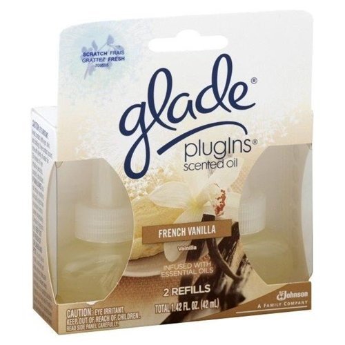 Glade PlugIns Scented Oil 2 Refills Pure Vanilla Joy 1.34 Fl Oz