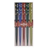IMAGE OF Japanese Dragonflies Chopstick Set with Five Sets of Nine Inch Chopsticks in Assorted Colors