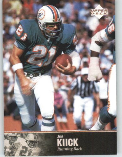 1997 Upper Deck Legends Football Card # 125 Jim Kiick - Miami Dolphins - NFL Trading Card in Screw Down Case