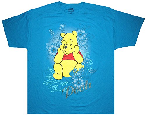 Disney Women's Happy Winnie The Pooh T-shirt Plus Size Sky Blue