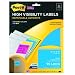 Post-it® Super Sticky Removable Identification Labels, 3.33 x 4 Inches, Assorted Neon, 90 per Pack (2500-H)