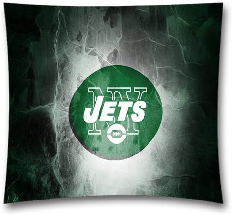 Special Pillow Case,NFL New York Jets Pattern Pillow Cover - Decorative Cotton Linen Square Throw Pillow Case - Size:18X18 inch/(45cm x 45cm)