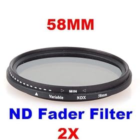 Neewer 2X 58mm ND Fader Neutral Density Adjustable Variable Filter (ND2 to ND400)