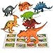 12 - Assorted Medium Sized Plastic Toy Dinosaurs Play set figures.