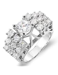 1.35 Carat (Ctw) 14k White Gold Round Diamond Ladies Semi Mount Cocktail Ring (No Center Stone)
