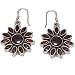 Christmas Gift - Buy Earrings Online in Sterling Silver with Garnet Gemstone 1.5 inches (erg108)