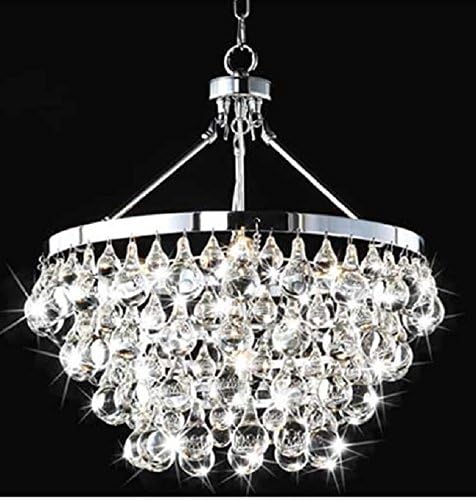Round Glass Drop Crystal Chandelier Lighting Pendant