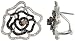 14k White Gold Flower Earrings w/ 1.72 Carats White, Black & Brown Brilliant Cut Diamonds, 13/16 (21mm) tall