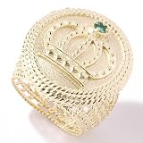 14K Gold Amazing Emerald Accent Royal "Corona" Ring