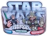 Star Wars Galactic Heroes Mini Action Figure - Luke Skywalker with Green Lightsaber and Gamorrean Guard with Battle Axe