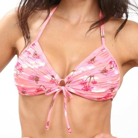 Heat Swimwear Junior's 21004 Push Up Top,PINK TROPICAL,L