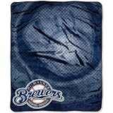 Milwaukee Brewers 50"x60" Retro Style Royal Plush Raschel Throw Blanket Warm Machine Washable