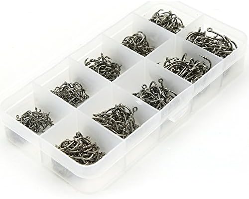 Eveangler Fishing Hooks Kit 500pieces 10 Different Sizes Freshwater Tackle