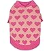 Blueberry Pet 14-Inch Back Length Cutie V-neck Dog Sweater in Shrimp Color with Valentines Pink Hearts, Winter Coats for Dogs