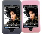 Silicone Skin Case Cover for iPod Touch 1st, 2nd, and 3rd Generation - Smoke and Pink Color