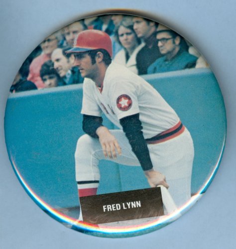 Original 1976 Boston Red Sox Fred Lynn Photo Button