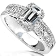 1-3/4ct TW Certified Emerald Diamond Engagement Ring in 18kt Gold (Size 6.5)