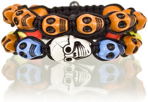 2 Pcs pair at $5.99; For Boys &amp; Girls, Great Buy for a Gift,Christmas: SKULL BALA Shamballa Skulls &amp; Cords Bracelets Sold as Pair, One Solid Colour &amp; 1 Multicolour. Wear as a pair. Men's or Women's, they are Unisex; funky fashion Janeojewels Read the review, don't buy cheap imitations!