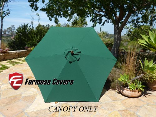 patio umbrella-9ft Umbrella Replacement Canopy 6 Ribs in Green (Canopy Only)