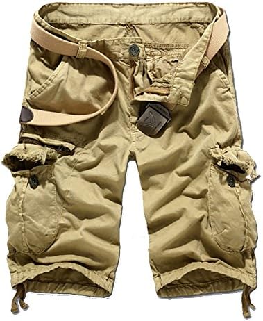 FENGTAI Men's Fashion Cotton Comfortable Cargo Casual Short Pants khaki 31