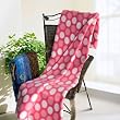 [Wave Point - Pink/White] Soft Coral Fleece Throw Blanket (59 by 79 inches)