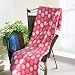 [Wave Point - Pink/White] Soft Coral Fleece Throw Blanket (59 by 79 inches)