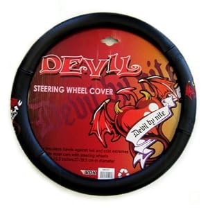 Comfort Grip Steering Wheel Cover - Tattoo Art Series Devil by Night