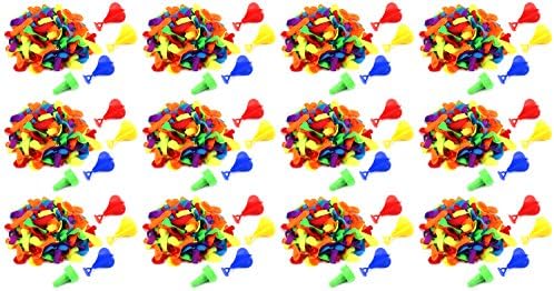 Set of 12 Summer Water Bomber Children's Kid's Toy Water Balloon Set w/ Nozzle, 3 Arrow Ends, Perfect for Summer Time Outdoor Play (Colors May Vary)