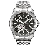 Bulova #96D103 Men's Stainless Steel Partial Skeleton Automatic Watch