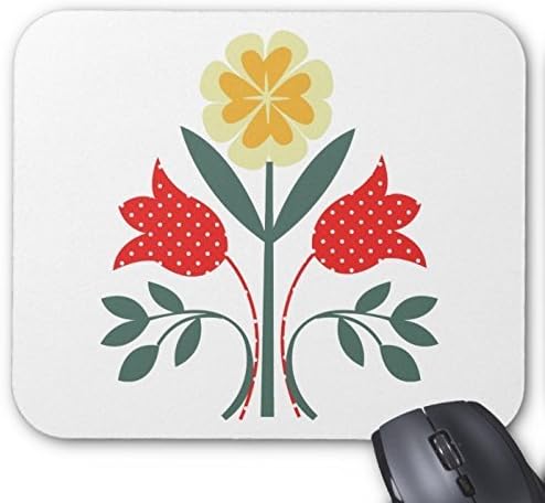 Fair isle floral pattern folk art print mouse pad Great Office Accessory and Gift