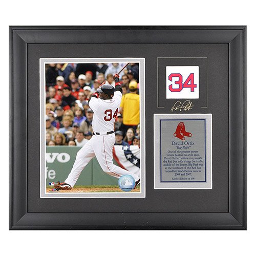 Mounted Memories Boston Red Sox David Ortiz 6 x 8 Framed Photograph with Facsimile Signature and Plate