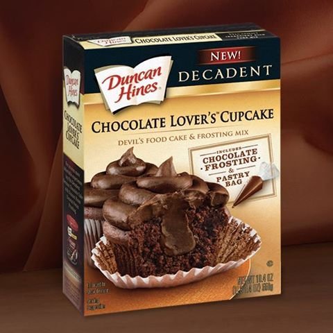Duncan Hines, Decadent Cake Mix, Chocolate Lover's Cupcake, 19.4oz Box (Pack of 2)