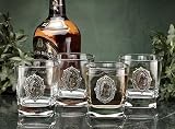 Double Old-Fashioned w/ Pewter Emblem (Set of 4)