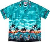 Top Quality Tropical Sea Life Bottom Border Hawaiian Aloha Shirt