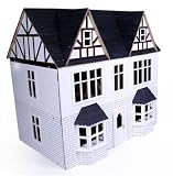 White Wooden Tudor 3 Storey Dolls House Kit