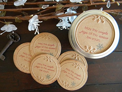 Canning Jar Lids, Joyous Season, Stickers, Gifts in a Jar, Mason Jar Labels, Gift Wrapping, Set of 8