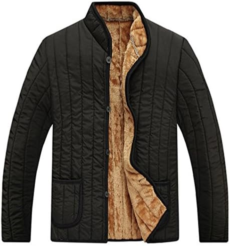 W&amp;C Man's Long Sleeve Quilted Padding Puffer Vest with Button Closure Jacket Vests (US L=Tag 2XL, Black)
