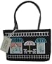 Prezzo Flower Shop Black Double Strap Handbag Purse