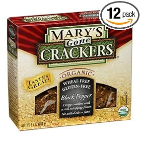 Mary's Gone Crackers, Black Pepper, 6.5-Ounce Boxes (Pack of 12)