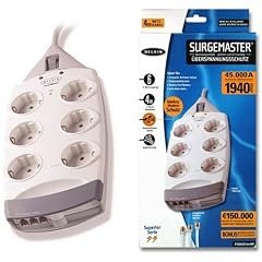 Belkin SurgeMaster 6-Fach �berspannungsschutz (4 m Kabell�nge, zus�tzl. Schutz f�r Telefon)