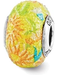 Sterling Silver Reflection Yellow Floral Overlay Bead